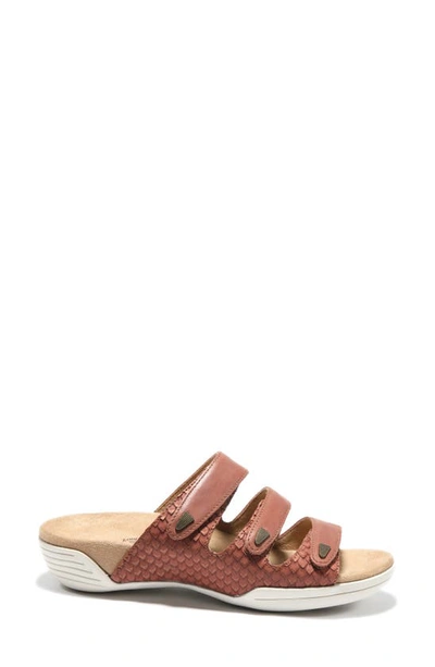 Halsa Footwear Hälsa Delight Strappy Slide Sandal In Brown Leather