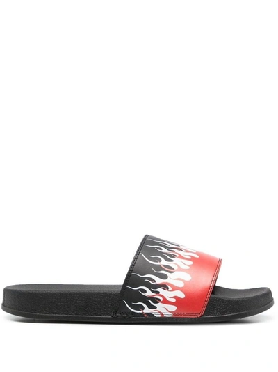Vision Of Super Flames Print Slides In Black