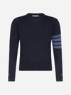 THOM BROWNE 4-BAR MERINO WOOL SWEATER