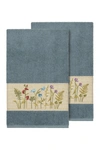 Linum Home Serenity Embellished Bath Towel In Teal