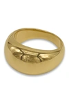 ADORNIA ADORNIA WATER RESISTANT 14K GOLD PLATED DOME RING,731199498704