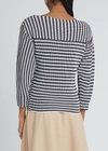 Chloé Mariniere Striped Knit Pullover Top In Blue - White 1