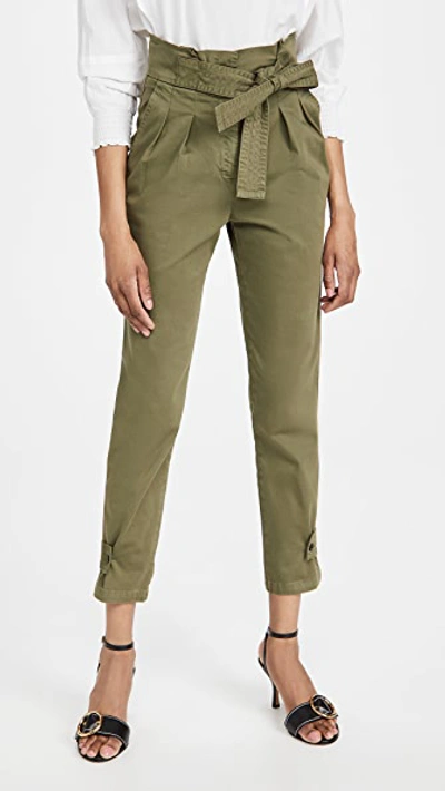 A.l.c Karey Belted High-rise Trousers In Light Army