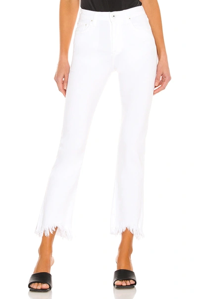 Jonathan Simkhai Standard River High Rise Straight Organic Stretch Jeans With Chewed Hem In White