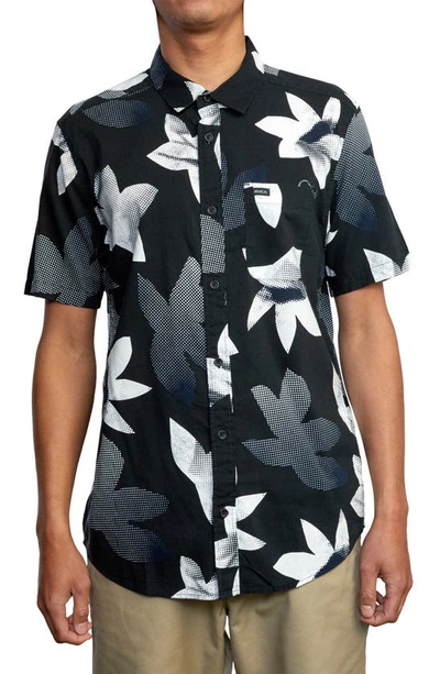 Rvca Halftone Pack Short Sleeve Button-up Shirt In Black