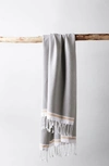 Coyuchi Mediterranean Bath 6-piece Organic Cotton Towel Set In Deep Pewter W/tangerine