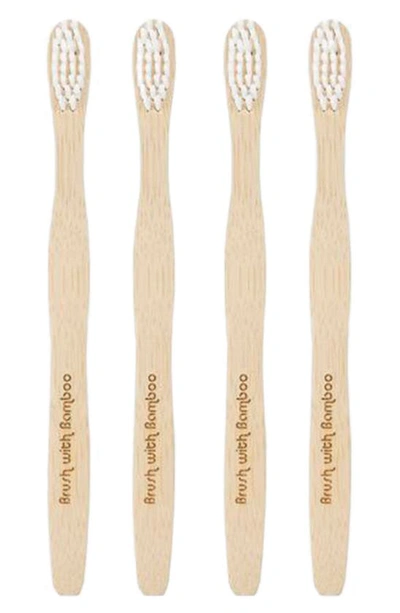 Brush With Bamboo 4-pack Child Toothbrush In Bamboo