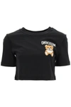 MOSCHINO MOSCHINO CROPPED T-SHIRT INSIDE OUT TEDDY BEAR