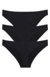 Honeydew Intimates Skinz 3-pack Hipster Panties In Black/ Black/ Black
