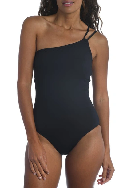 La Blanca Island Goddess One-shoulder One Piece Swimsuit In Black