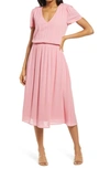 Wayf Blouson Dress In Cherise