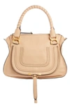 Chloé Medium Marcie Calfskin Leather Satchel In Sandy Beige