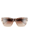 Rag & Bone 54mm Gradient Rectangle Sunglasses In Beige Havana/ Brown Gradient