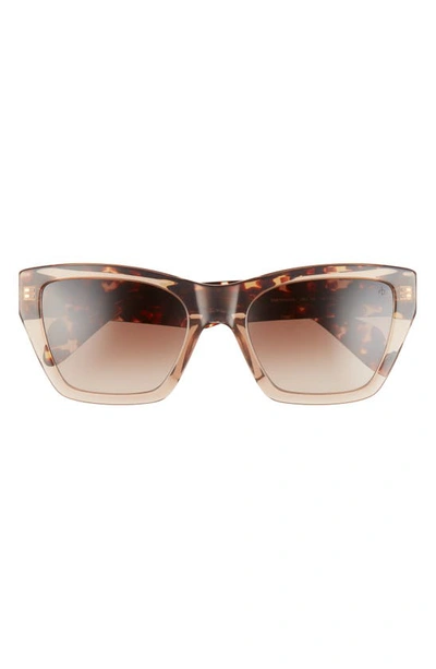 Rag & Bone 54mm Gradient Rectangle Sunglasses In Beige Havana/ Brown Gradient