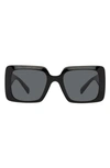 Versace 54mm Rectangle Sunglasses In Black