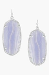 Kendra Scott Elle Filigree Drop Earrings In Rhodium Blue Lace Agate