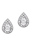 ADORNIA SWAROVSKI CRYSTAL PEAR HALO STUD EARRINGS,731199499220