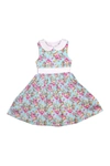 Joe-ella Little Girl's Floral-print Cotton Dress In Blue