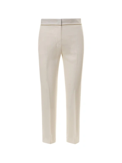 Max Mara Cady Cropped Trousers In White