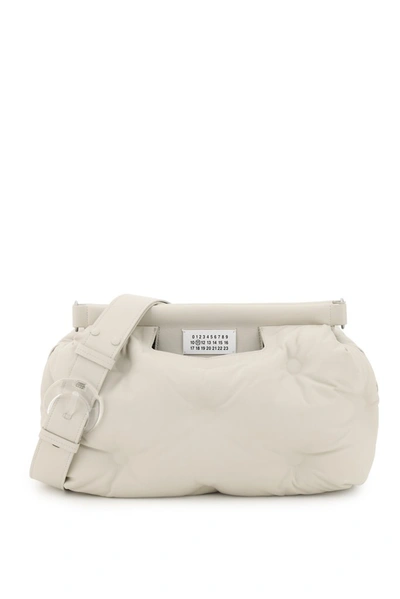 Maison Margiela Glam Slam Medium Leather Shoulder Bag In Beige,white