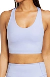Zella Studio Lite Longline Bra In Blue Thistle