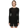 RICK OWENS BLACK RIBBED SWEATER