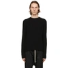 Rick Owens Black Cashmere Biker Crewneck Sweater In 09 Black