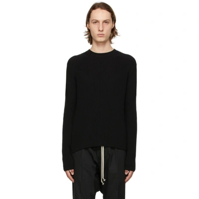 Rick Owens Black Cashmere Biker Crewneck Jumper