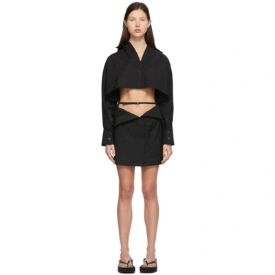 Jacquemus La Robe Terraio Cotton-blend Minidress In Black