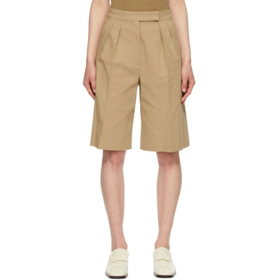 Max Mara Ottuso Stretch-cotton Bermuda Shorts In Camel