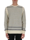 DIOR DIOR HOMME SIGNATURE EMBROIDERED CHEVRON KNIT SWEATER