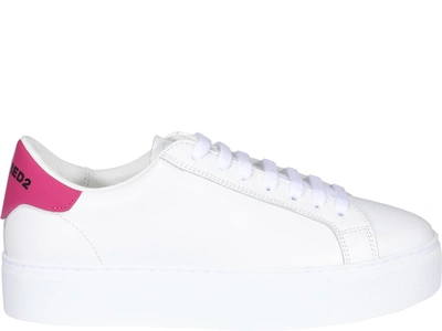 Dsquared2 20mm New Tennis Leather Trainers In White