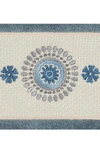 Linum Home Turkish Cotton Geometric Design Hand Towel In Teal