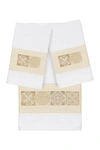 Linum Home Vivian 3-piece Embellished Towel In White