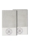 Linum Home Alyssa Embellished Bath Towel In Light Gray