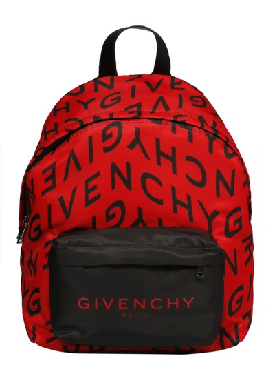 Givenchy Red & Black Refracted Logo Backpack