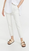 Nili Lotan Stretch Cotton Twill Crop Military Pants In Eggshell