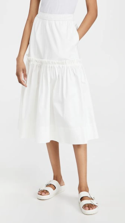 A.l.c Louisa Cotton Poplin Midi Skirt In White
