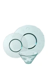 French Home Recycled Glass 12pc Coastal Dinnerware Set In Clear