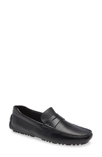 Nordstrom Brody Driving Penny Loafer In Black Croco
