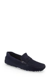 Nordstrom Brody Driving Penny Loafer In Blue Stone Suede