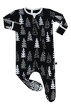 Peregrinewear Babies' Fitted One-piece Pajamas In Blk/wh Pines