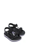 Mini Melissa Kids' Papete Rider Sandal In Black/ White