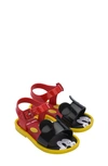 Mini Melissa Girls' Mini Mar Minnie Mouse Sandals - Walker, Toddler In Red/ Black/ Yellow