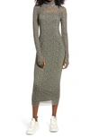 AFRM SHAILENE SHEER LONG SLEEVE DRESS,AED019902V