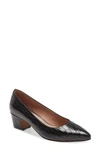 Linea Paolo Bardot Pump In Black Croco Print Leather
