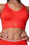 Adidas By Stella Mccartney Truepace High-impact Moulded-cup Sports Bra In Vivred