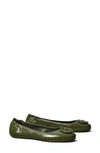 Tory Burch Minnie Travel Ballet Flats In Militare Green