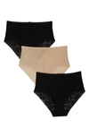Tc Assorted 3-pack Lace Briefs In Black/ Black/ Nude