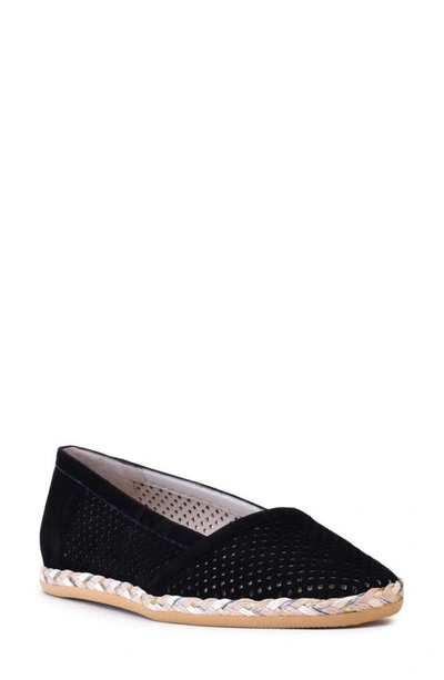 Amalfi By Rangoni Gastone Perforated Espadrille In Black Suede